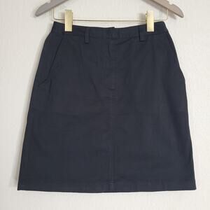 AT Denim Mini Skirt Womens 4 Black Cotton Blend Minimalist Casual Short Length